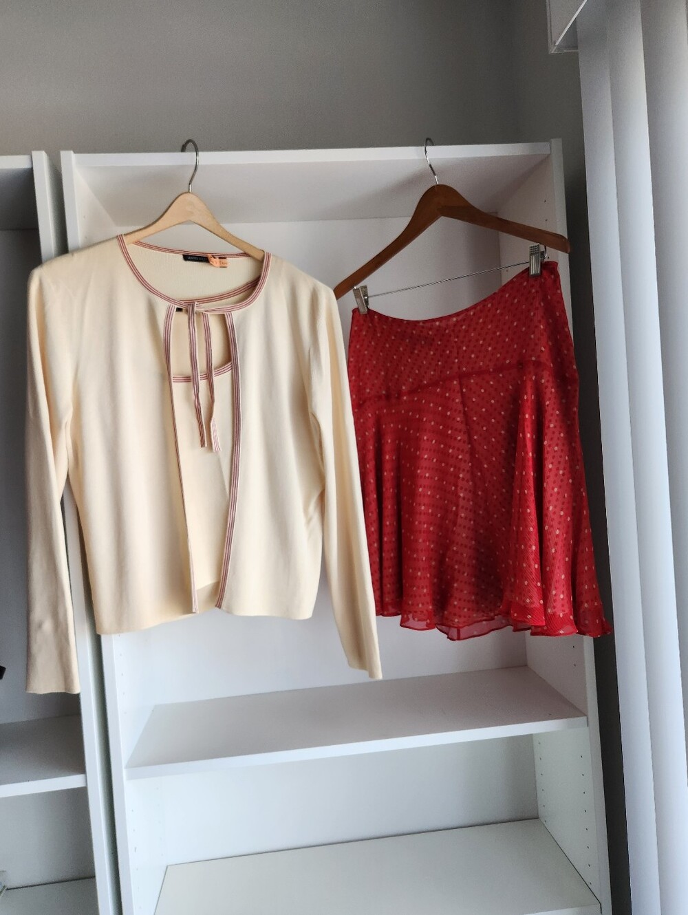 Anne Klein Red Polka Dot Skater Skirt and Matching Tops.